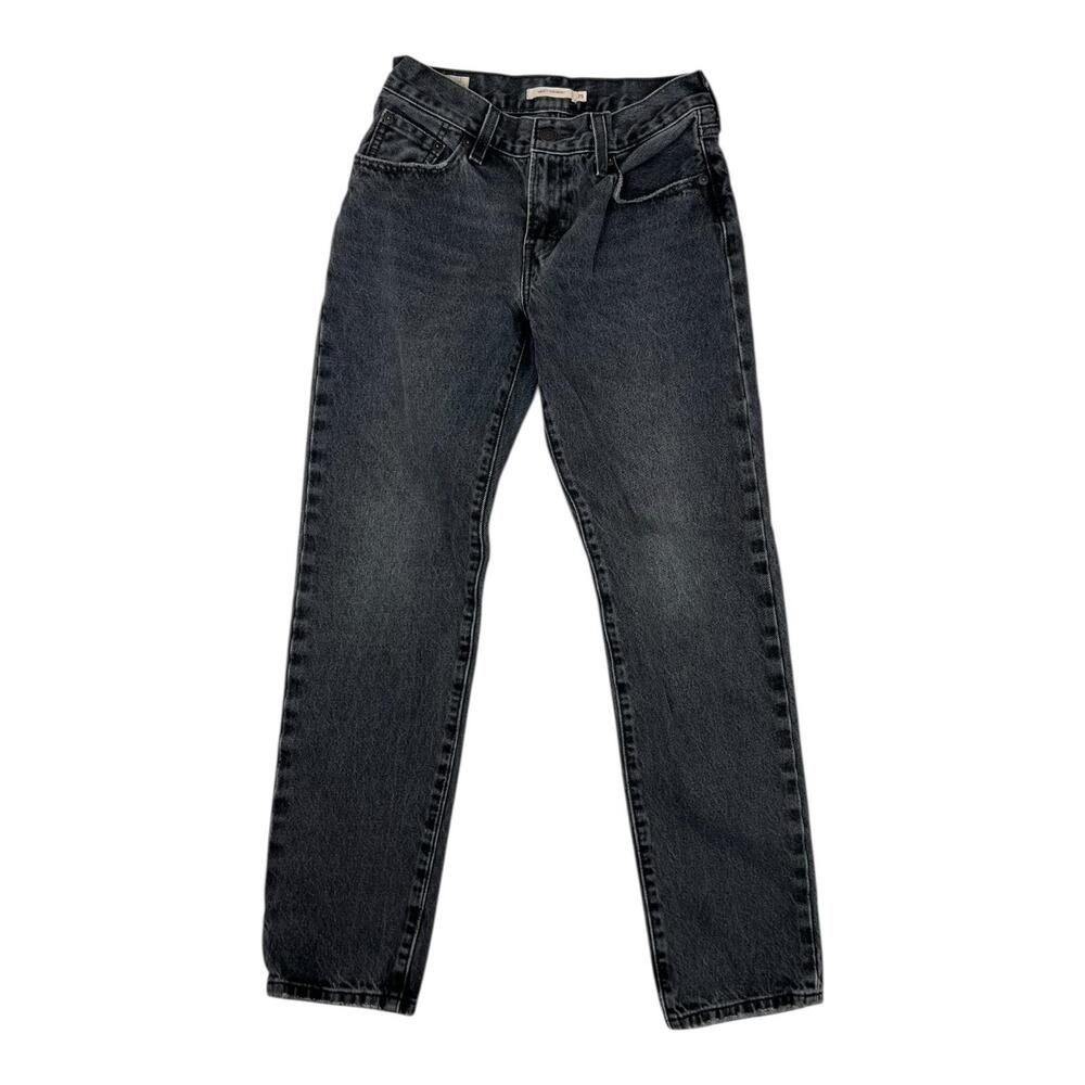 Levi's Middy Straight Mid Rise Jeans Womens 25x31 Gray Charcoal Wash Denim